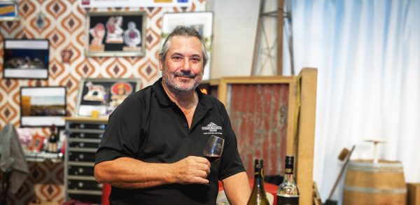 Australian wine producer Bob Burton enjoys a glass of red at Laithwaite's Road Show